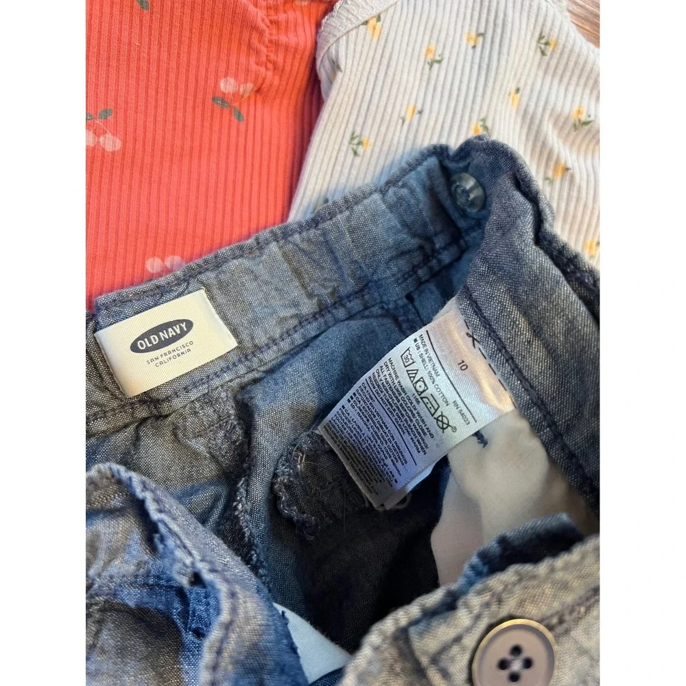 Old Navy BCG 5pc Clothing Lot Kids 8-10 M Blue Pink Summer Shorts Tanks EUC